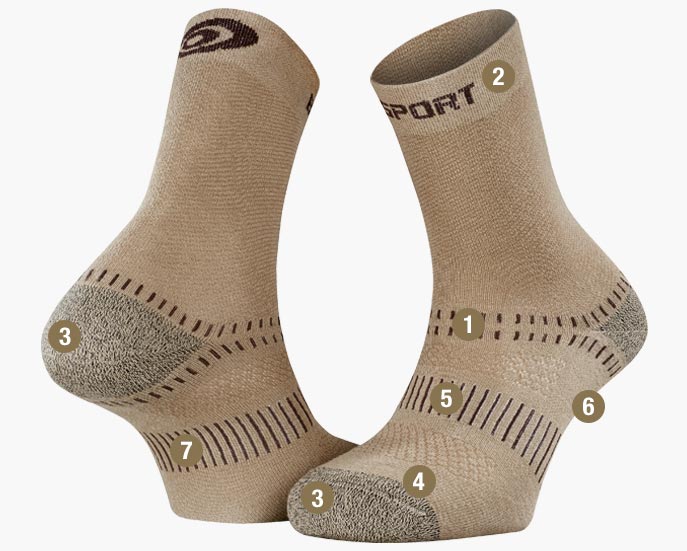 Socks DOUBLE EVO beige